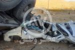 تصاویر باورنکردنی و عجیب از تصادف پراید در محور یاسوج به شیراز