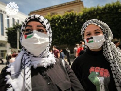 چفیه فلسطینی بر گردن جرج واشنگتن! /عکس