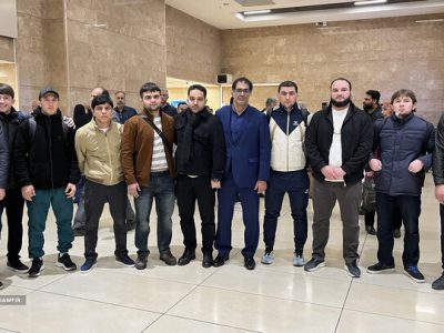 جام باشگاه‌های جهان؛ تیم کشتی تاجیکستان وارد تهران شد