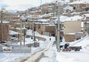 سفید پوش شدن روستای مارگون سپیدان فارس
