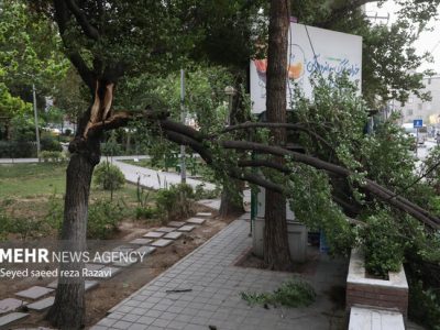 وقوع توفان شدید با سرعت ۱۰۰ کیلومتر در ساعت در تهران و البرز