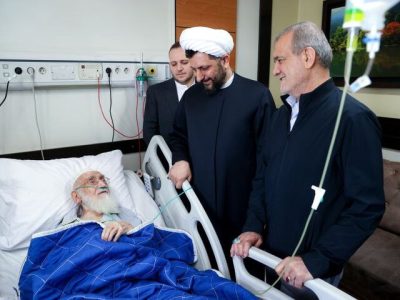 عیادت رئیس جمهور از آیت‌الله‌العظمی نوری همدانی