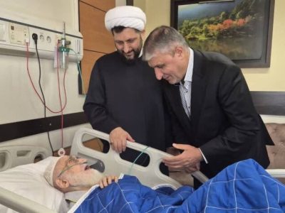 عیادت رئیس سازمان انرژی اتمی از آیت‌الله العظمی نوری همدانی