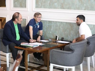 جلسه سرمربی تیم امید با دستیار ایتالیایی امیر قلعه‌نویی